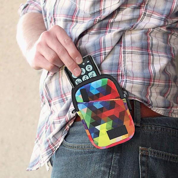 USA Gear USA Gear MP3 Player Case for iPod Nano & More - Fits Earbuds, Cables, Memory Card - Geometric Design with Wrist Strap & Belt Loop - View 6 of 10