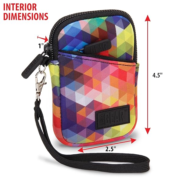 USA Gear USA Gear MP3 Player Case for iPod Nano & More - Fits Earbuds, Cables, Memory Card - Geometric Design with Wrist Strap & Belt Loop - View 7 of 10