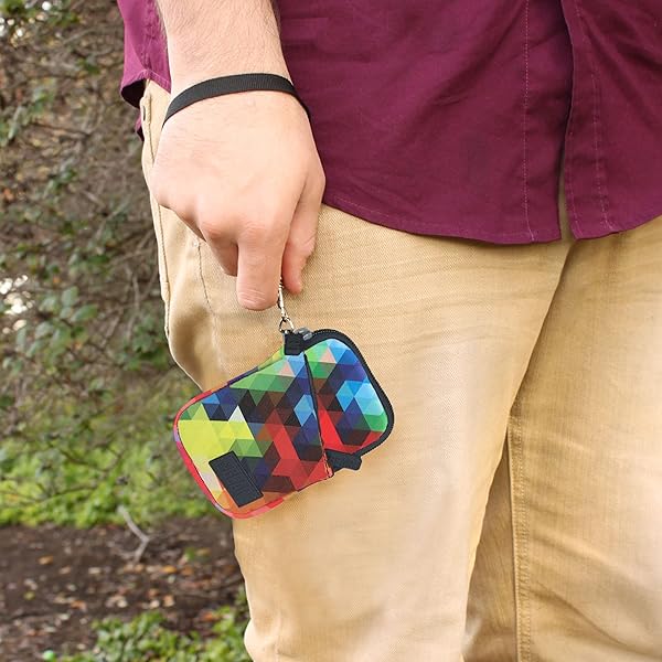 USA Gear USA Gear MP3 Player Case for iPod Nano & More - Fits Earbuds, Cables, Memory Card - Geometric Design with Wrist Strap & Belt Loop - View 8 of 10