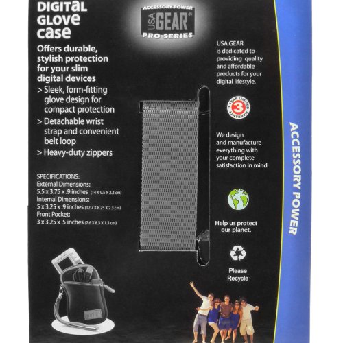 USA Gear USA Gear MP3 Player Case for iPod Nano & More - Fits Earbuds, Cables, Memory Card - Geometric Design with Wrist Strap & Belt Loop - View 10 of 10