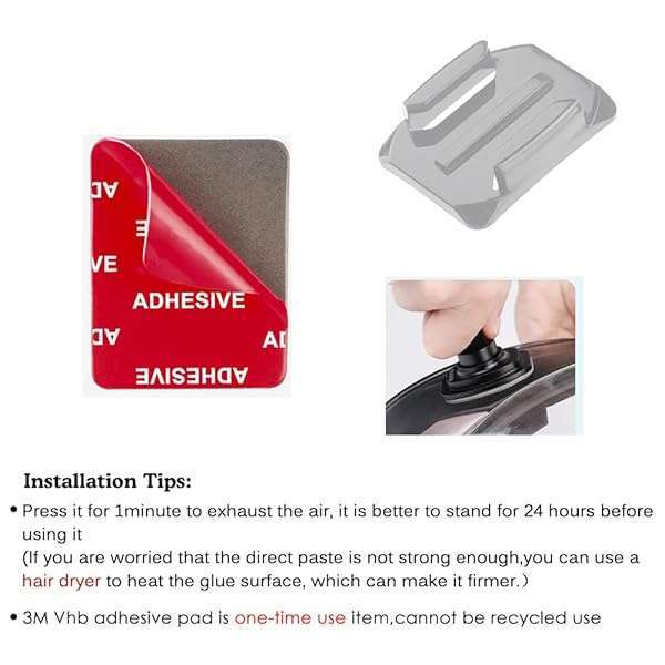 VIIMAKE VIIMAKE 8pcs 3M Sticky Adhesive Pads for GoPro - Curved & Flat Mount Replacement Kits for Hero 10, 9, 8, 7, 6 & Action Cameras - View 7 of 8