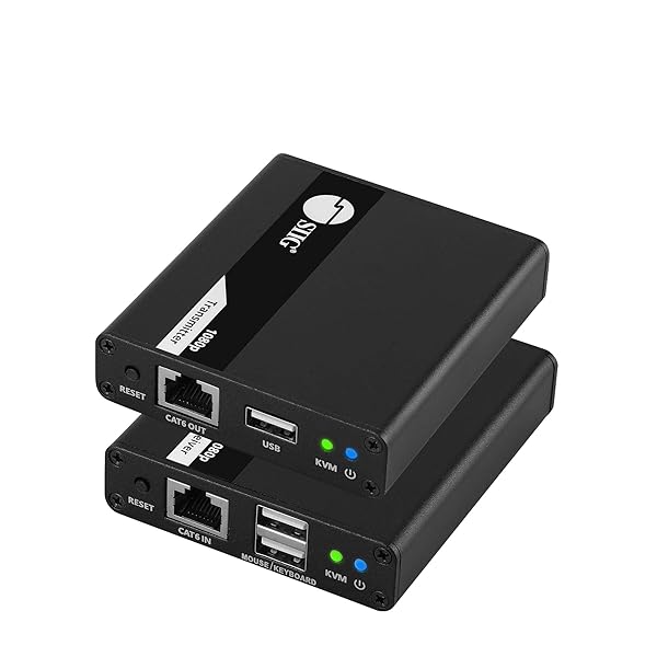 SIIG HDMI KVM Extender: 230ft 1080p 60Hz, USB Ports, Audio Extractor, Low Latency - CE-H27411-S1