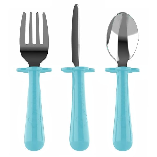 grabease Grabease Toddler Silverware Set: BPA-Free Utensils for Easy Feeding - Forks, Spoons & Knives in Teal