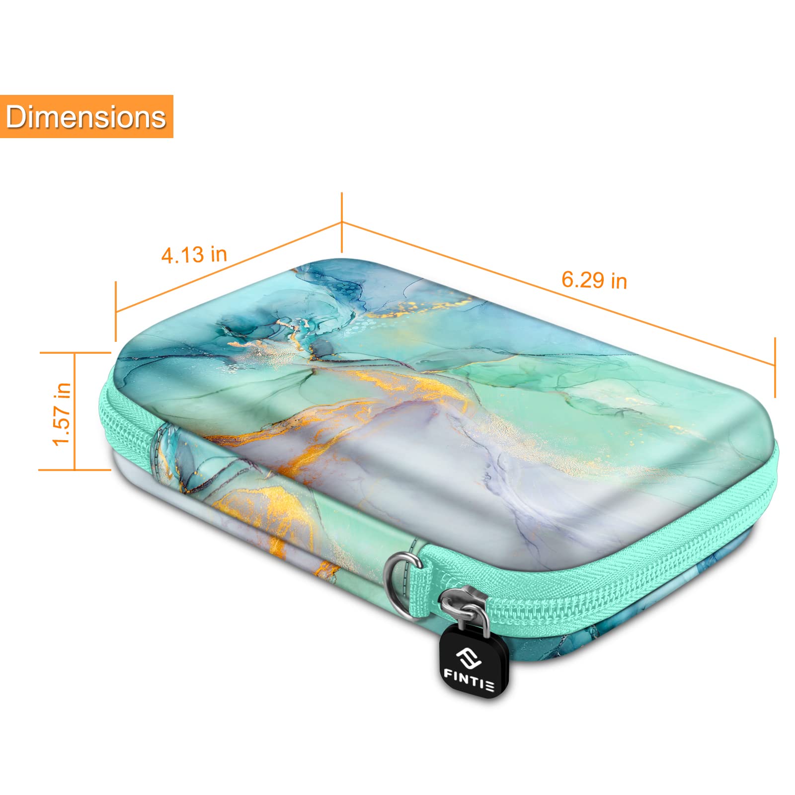 Fintie Shockproof Hard Shell Case for Fujifilm Instax Mini Link 3 HP Sprocket Select Canon Ivy CLIQ 2 Instant Camera Printer Emerald Marble - View 8 of 9