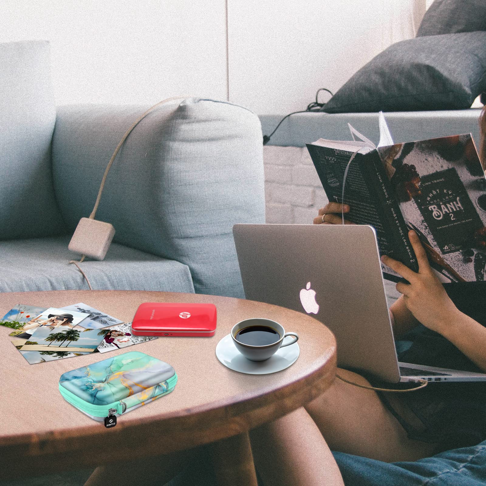 Fintie Shockproof Hard Shell Case for Fujifilm Instax Mini Link 3 HP Sprocket Select Canon Ivy CLIQ 2 Instant Camera Printer Emerald Marble - View 9 of 9