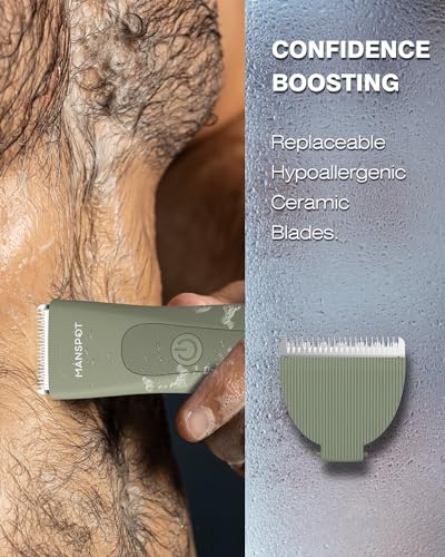 MANSPOT Manspot Manscape Pubic Hair Trimmer for Men and Women Waterproof Electric Shaver with Hypoallergenic Blades for Safe Groin Grooming - View 6 of 9