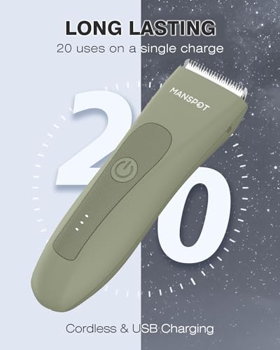MANSPOT Manspot Manscape Pubic Hair Trimmer for Men and Women Waterproof Electric Shaver with Hypoallergenic Blades for Safe Groin Grooming - View 7 of 9