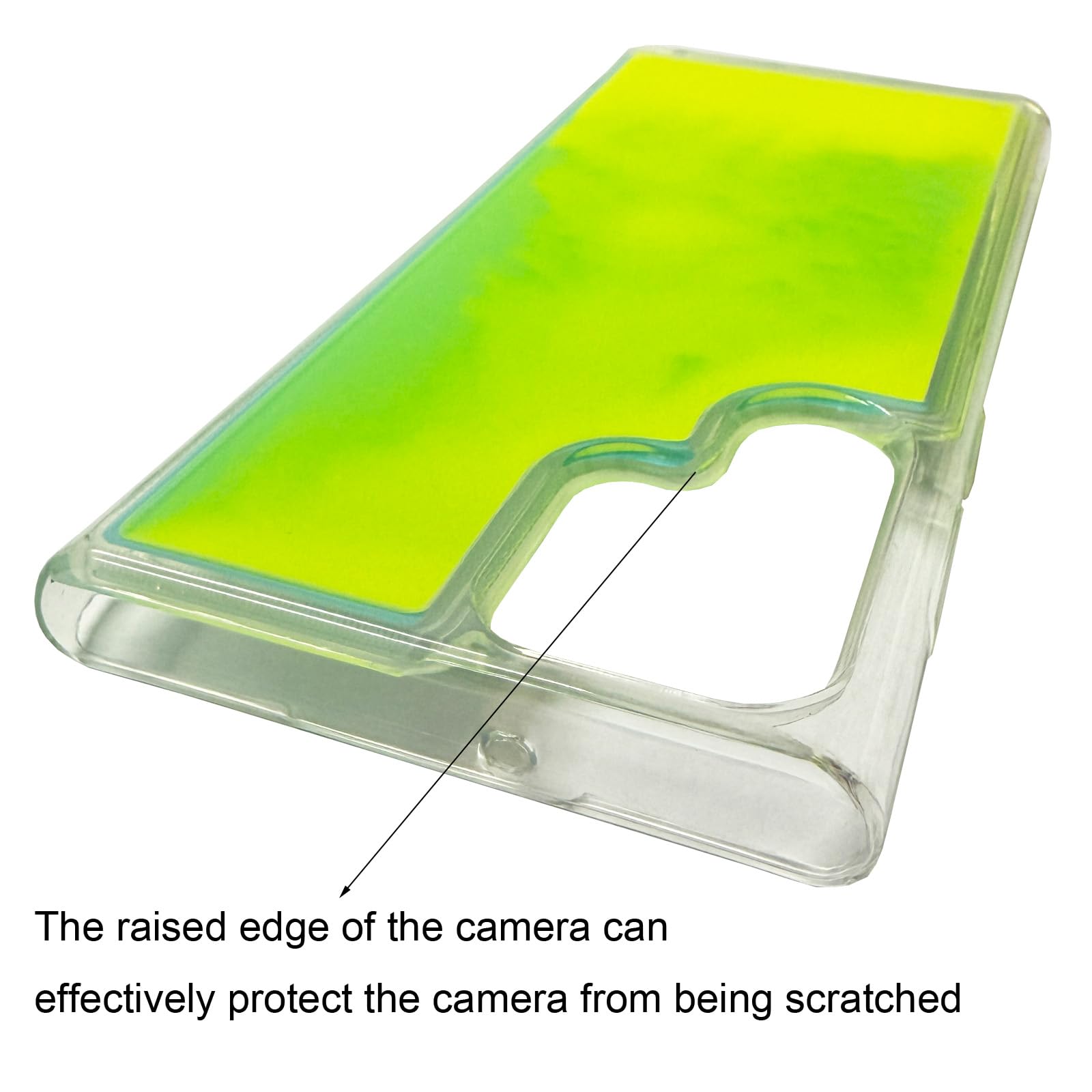 Yatchen Yatchen Liquid Fluorescent Case for Samsung Galaxy S22 Ultra Soft TPU Luminous Shockproof Clear Back Cover Green - View 2 of 7