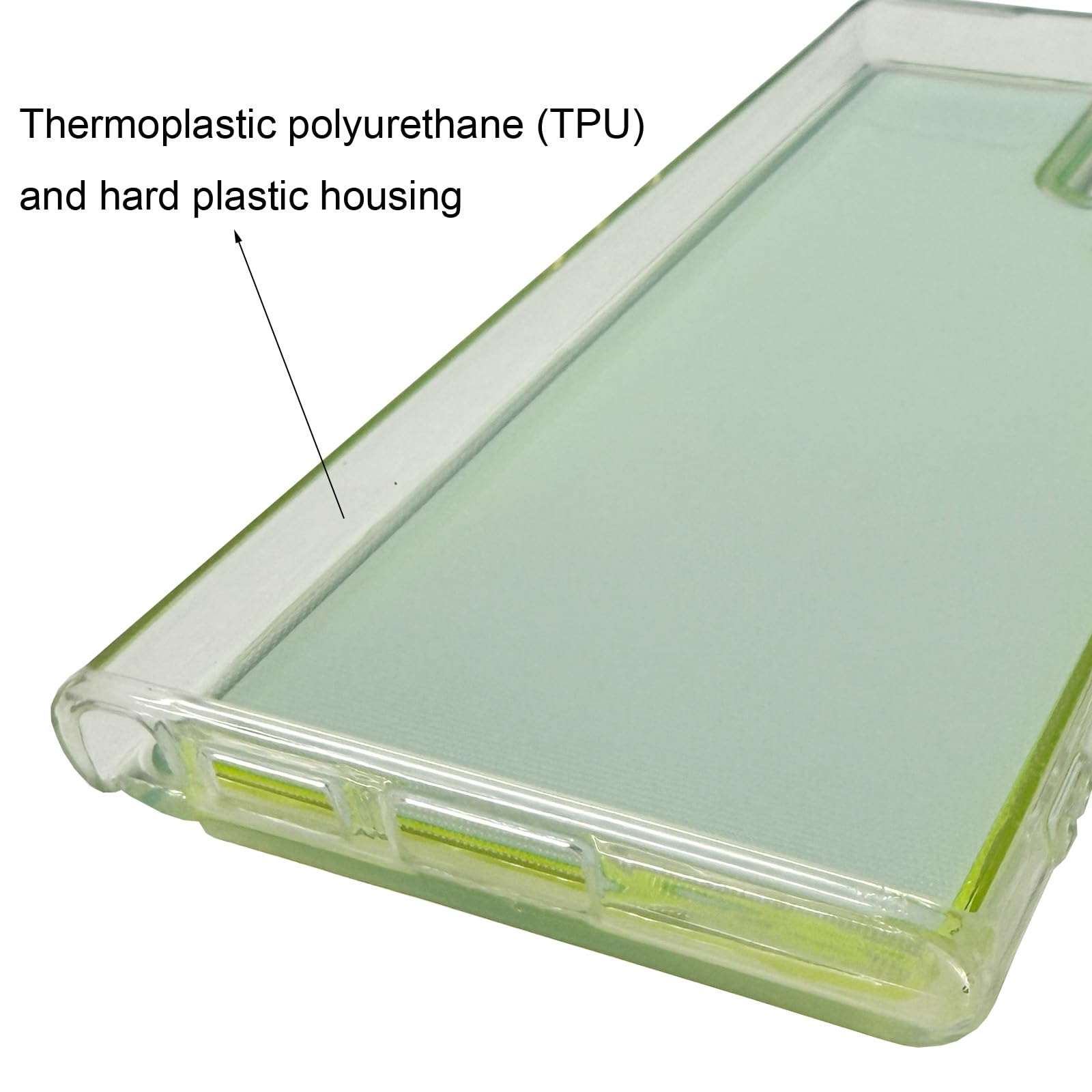 Yatchen Yatchen Liquid Fluorescent Case for Samsung Galaxy S22 Ultra Soft TPU Luminous Shockproof Clear Back Cover Green - View 3 of 7