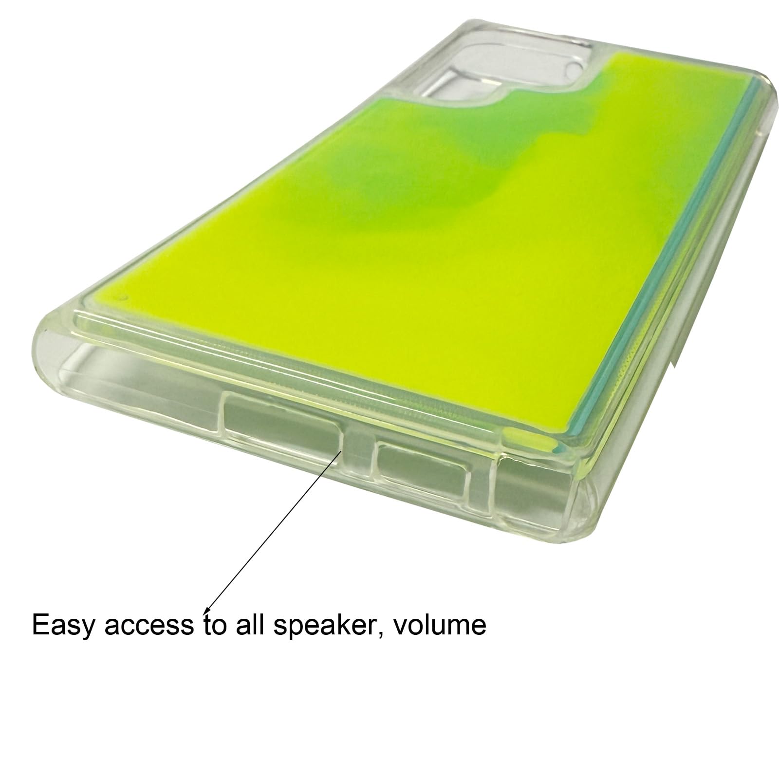 Yatchen Yatchen Liquid Fluorescent Case for Samsung Galaxy S22 Ultra Soft TPU Luminous Shockproof Clear Back Cover Green - View 4 of 7