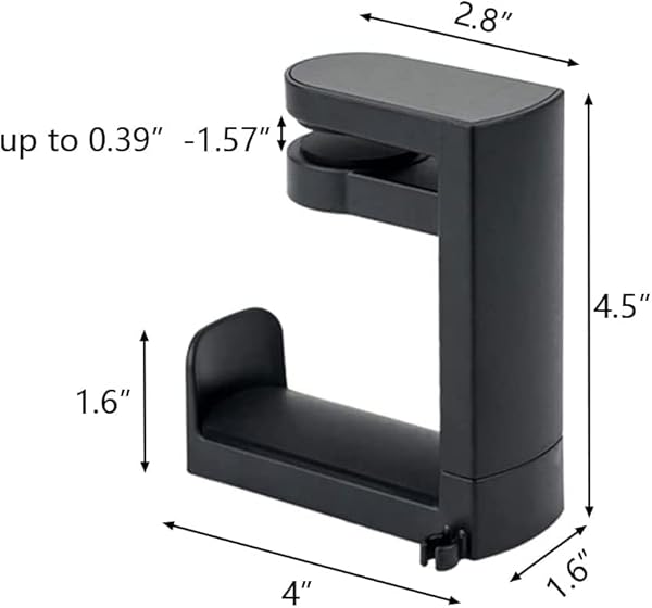YTYKINOY YTYKINOY Black 360 Degree Rotation Adjustable Headphone Stand Headset Hanger PC Gaming Headset Headphone Hook Holder Hanger Mount - View 5 of 8
