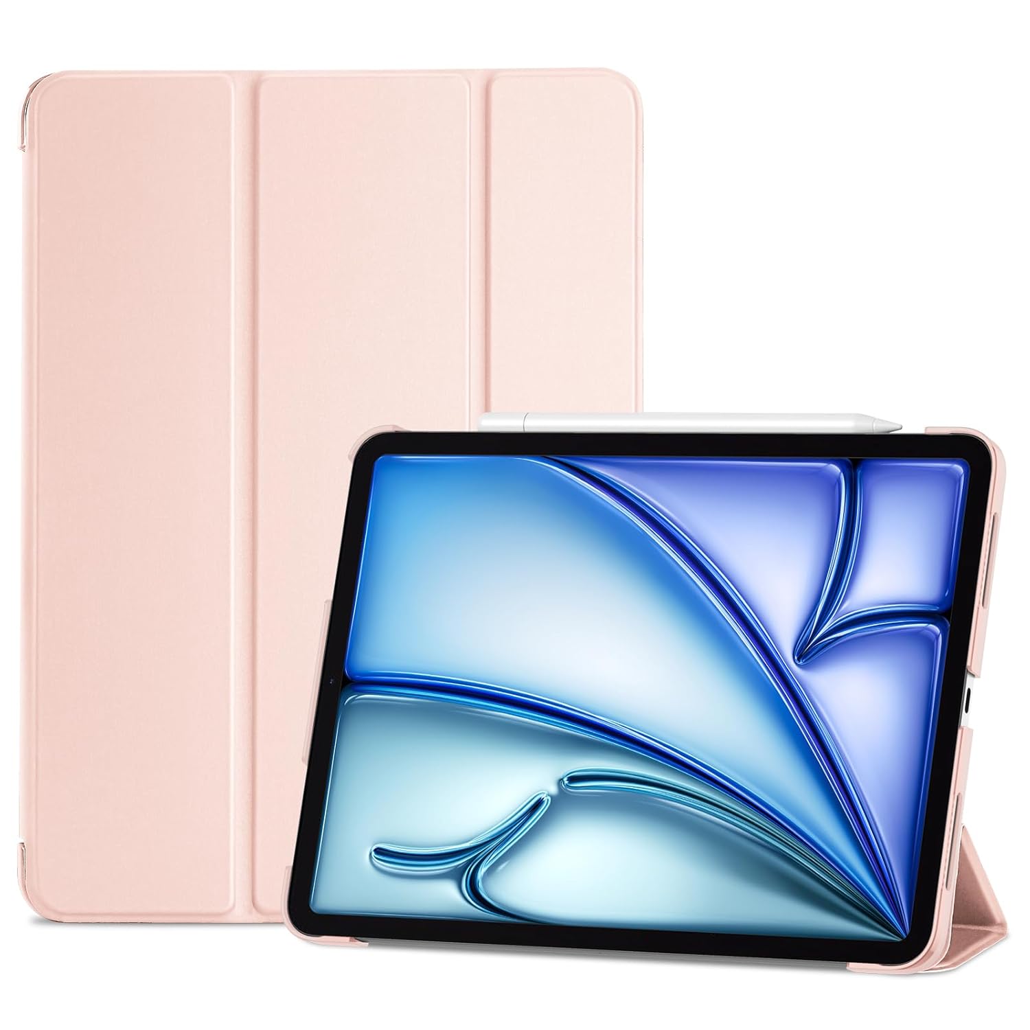 ProCase Smart Case for iPad Air 11 inch M3 M2 2025 2024 10.9 inch Air 5th 4th 2022 2020 Protective Cover Pink