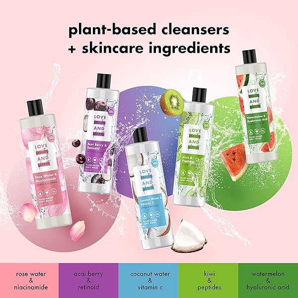 Love Beauty And Planet Love Beauty and Planet Plant-Based Body Wash: Nourish Skin with Rose Water & Niacinamide - 100% Biodegradable 20 fl oz - View 9 of 11