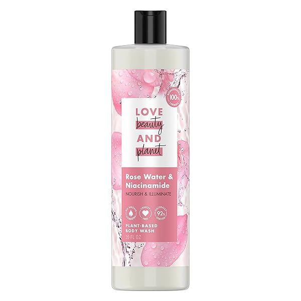 Love Beauty And Planet Love Beauty and Planet Plant-Based Body Wash: Nourish Skin with Rose Water & Niacinamide - 100% Biodegradable 20 fl oz - View 3 of 11
