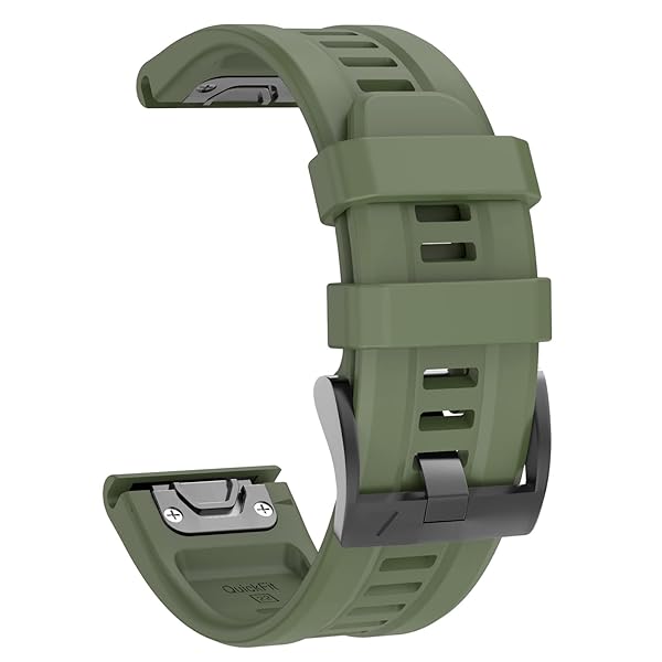 OVERSTEP OVERSTEP Fenix 7 Watch Band Soft Silicone 22mm Strap for Garmin Fenix 5 5 Plus 6 6 Pro Military Green - View 4 of 9