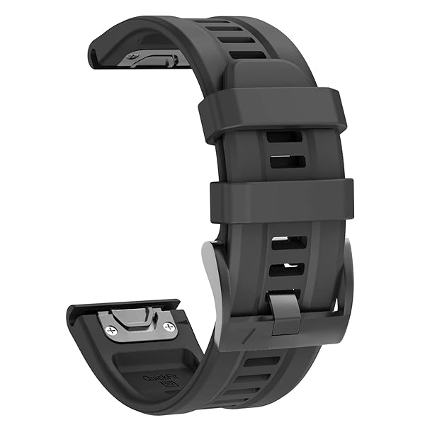 OVERSTEP OVERSTEP Fenix 7 Watch Band Soft Silicone 22mm Strap for Garmin Fenix 5 5 Plus 6 6 Pro Smartwatch Black - View 4 of 9