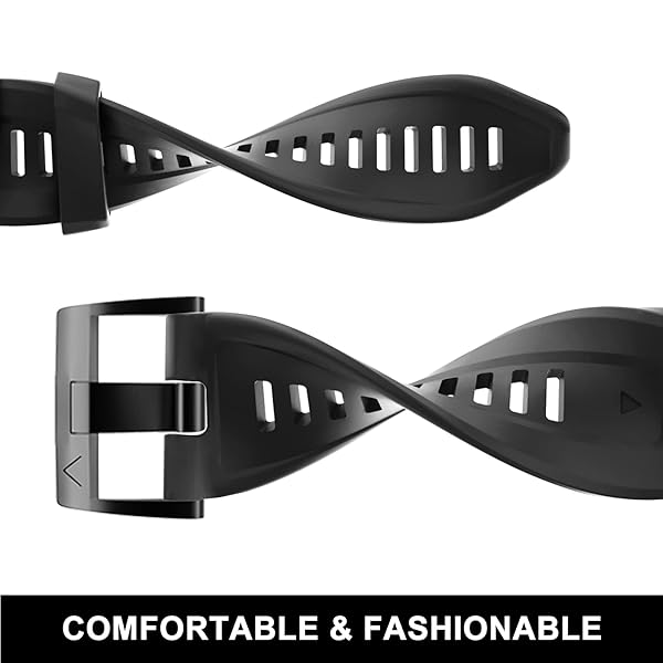 OVERSTEP OVERSTEP Fenix 7 Watch Band Soft Silicone 22mm Strap for Garmin Fenix 5 5 Plus 6 6 Pro Smartwatch Black - View 6 of 9