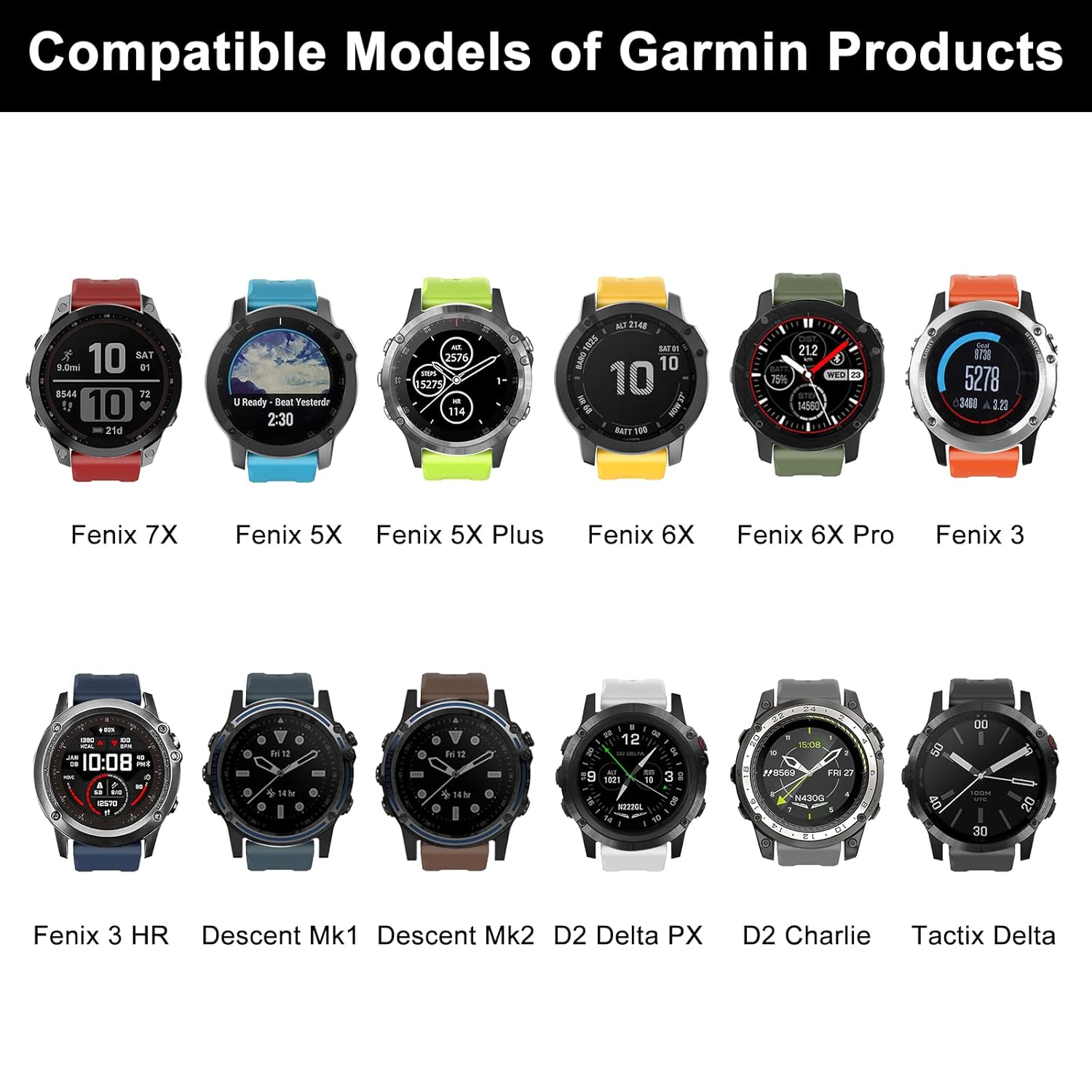 OVERSTEP OVERSTEP Fenix 7X Band Soft Silicone 26mm Strap for Garmin Fenix 5X 5X Plus 6X 6X Pro Smartwatch Brown - View 3 of 7