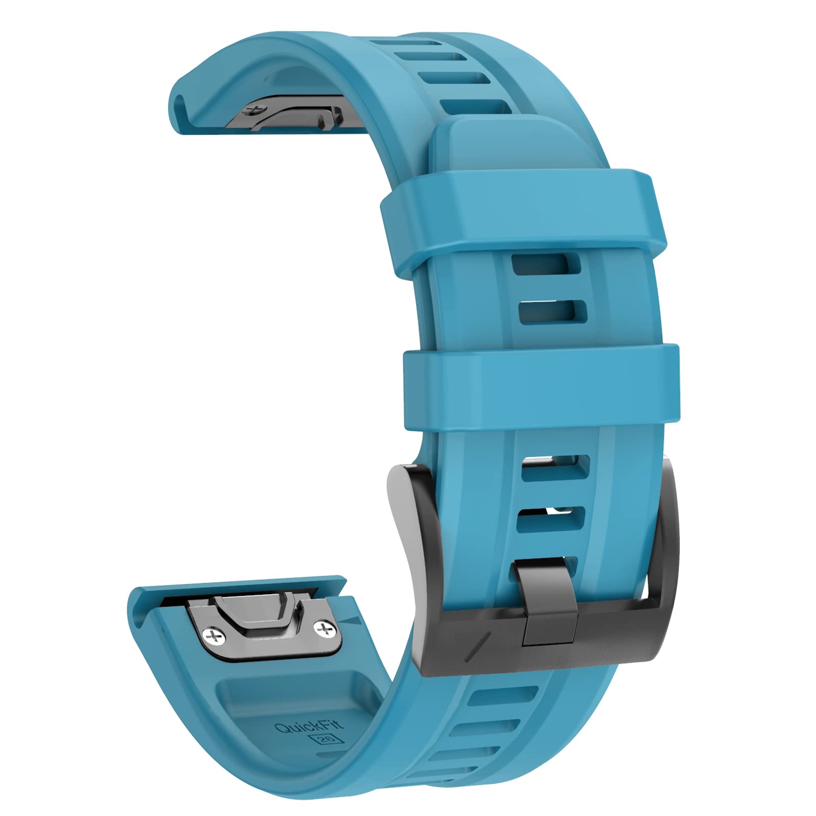 OVERSTEP OVERSTEP Fenix 7X Band Soft Silicone 26mm Strap for Garmin Fenix 5X 5X Plus 6X 6X Pro Smartwatch Sky Blue - View 2 of 7