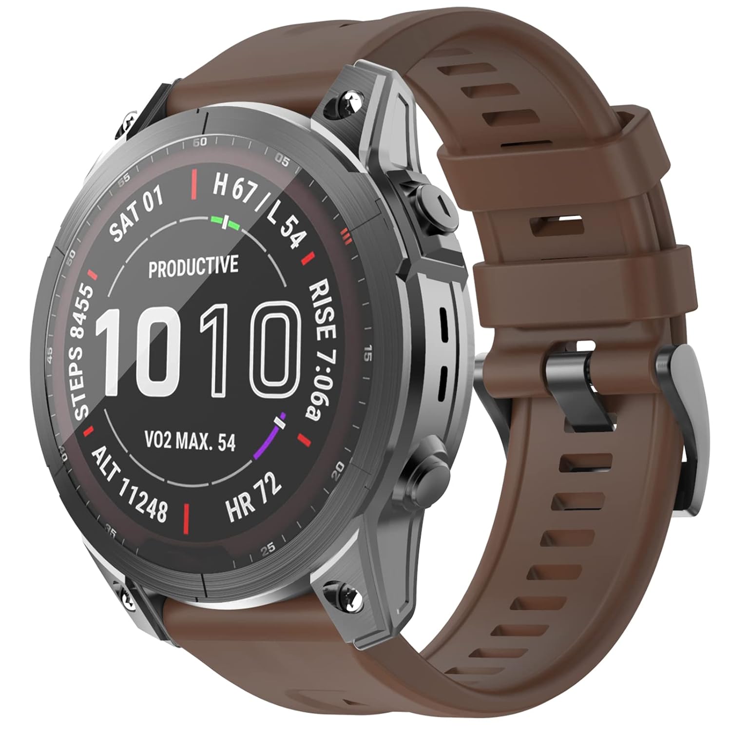 OVERSTEP Fenix 7 Watch Band Soft Silicone 22mm Strap for Garmin Fenix 5 5 Plus 6 6 Pro Smartwatch Brown