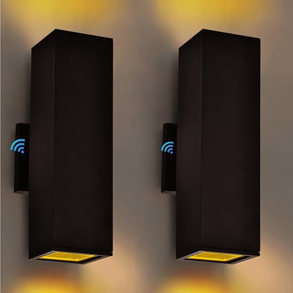 iYogaled Up and Down Outdoor Wall Lights Dusk to Dawn Matte Black 2 Pack IP65 ETL Listed Sconces for Patio Garage Front Door