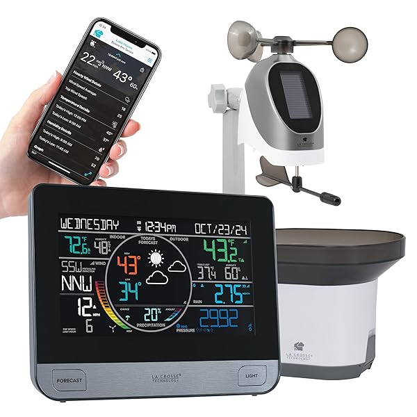 La Crosse Technology La Crosse Technology 32869357INT WiFi Professional Weather Station Black for Accurate Weather Monitoring