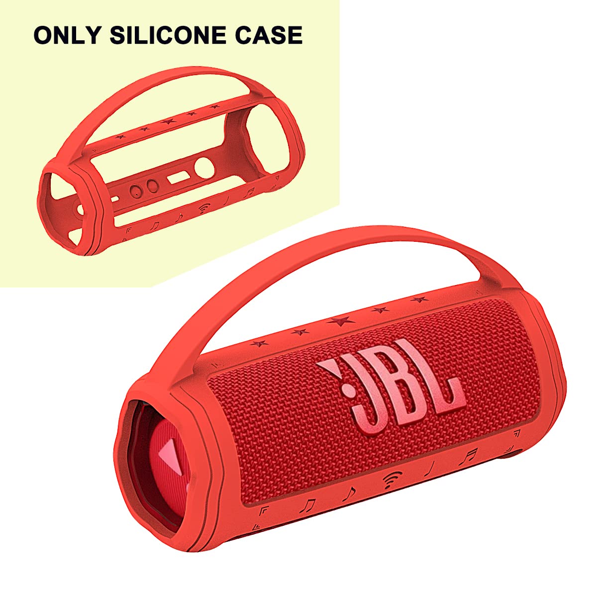 JCHPINE Silicone Cover Case for JBL Flip 6 Portable Bluetooth Speaker Protective Carrying Holder Red Case - View 2 of 6