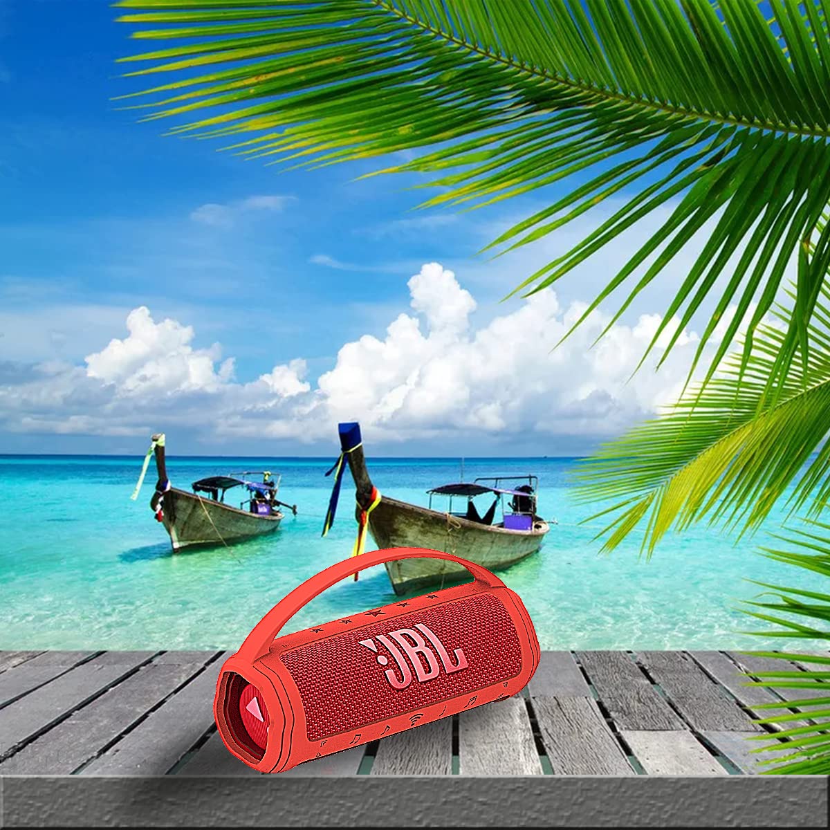 JCHPINE Silicone Cover Case for JBL Flip 6 Portable Bluetooth Speaker Protective Carrying Holder Red Case - View 6 of 6
