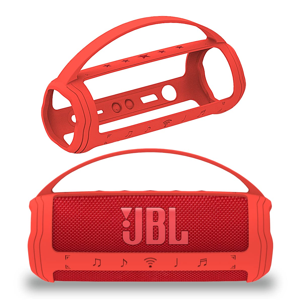 JCHPINE Silicone Cover Case for JBL Flip 6 Portable Bluetooth Speaker Protective Carrying Holder Red Case