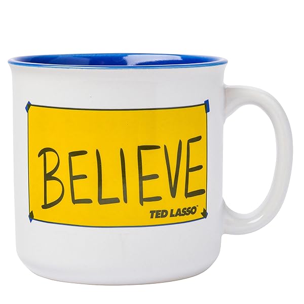 Silver Buffalo Shop Silver Buffalo Ted Lasso Believe Ceramic Coffee Mug - 20oz Camper Style