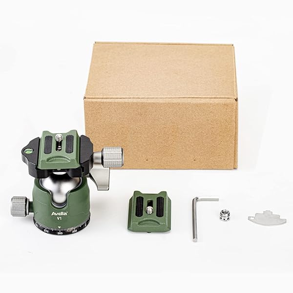 AVELLA Avella V1 DSLR Camera Tripod Ball Head 38MM, 360 Degree Swivel,U-Shaped Groove Design, for Canon Nikon Sony Olympus Panasonic DSLR Camera-Green - View 8 of 10