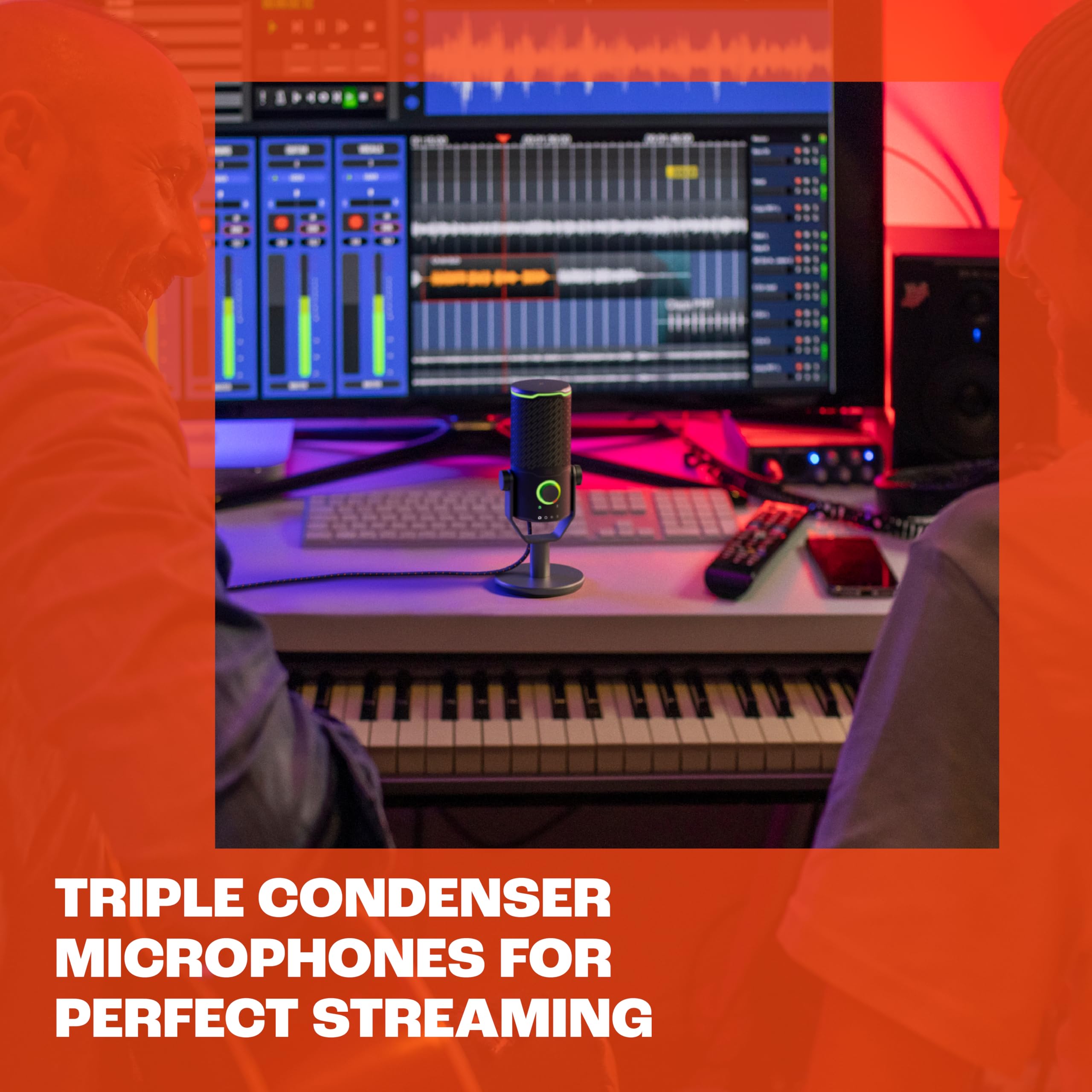 JBL JBL Quantum Stream: Dual pattern premium USB Microphone for Streaming, Recording and Gaming, Voice monitoring with easy volume control, (Black) (Renewed) - View 2 of 8