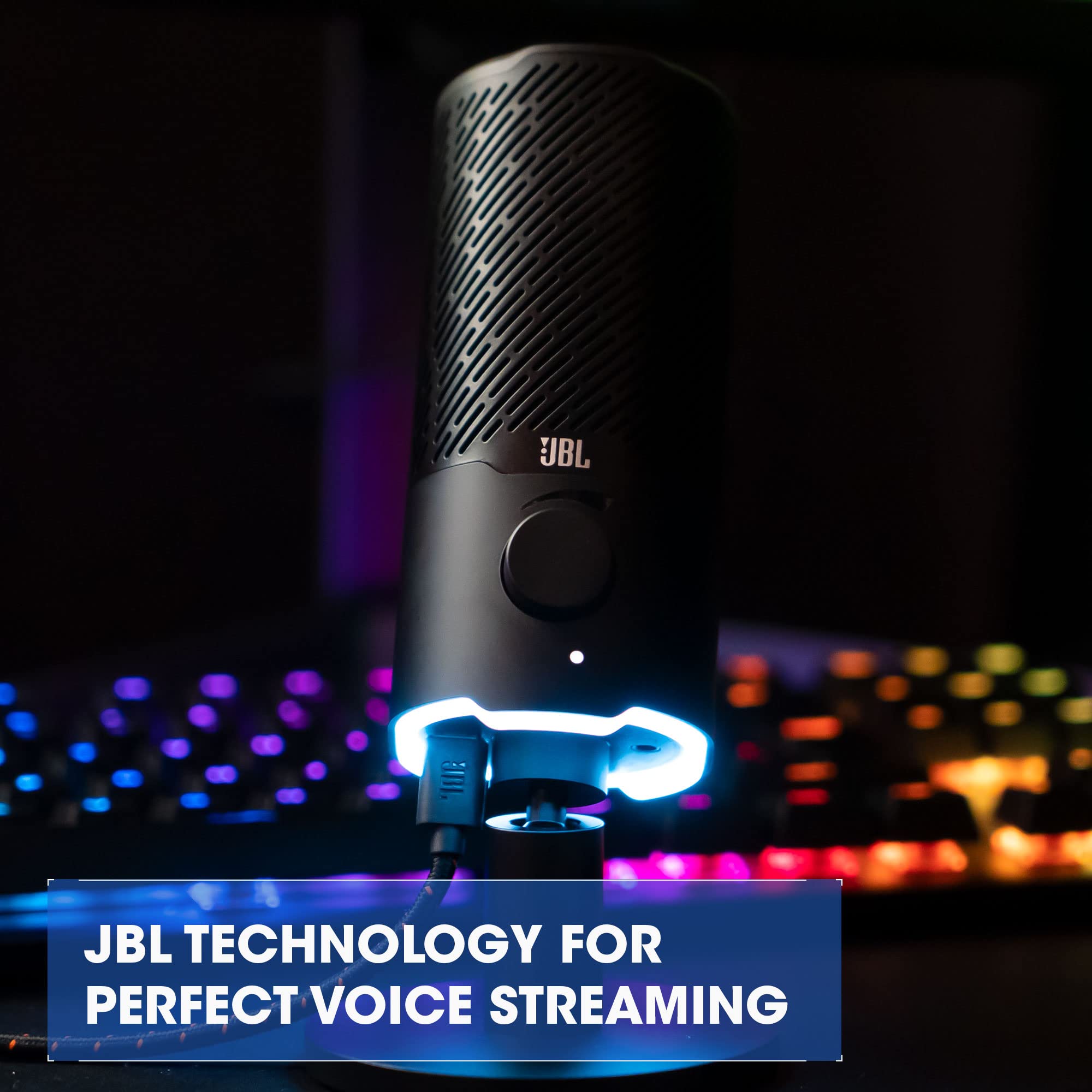 JBL JBL Quantum Stream: Dual pattern premium USB Microphone for Streaming, Recording and Gaming, Voice monitoring with easy volume control, (Black) (Renewed) - View 3 of 8