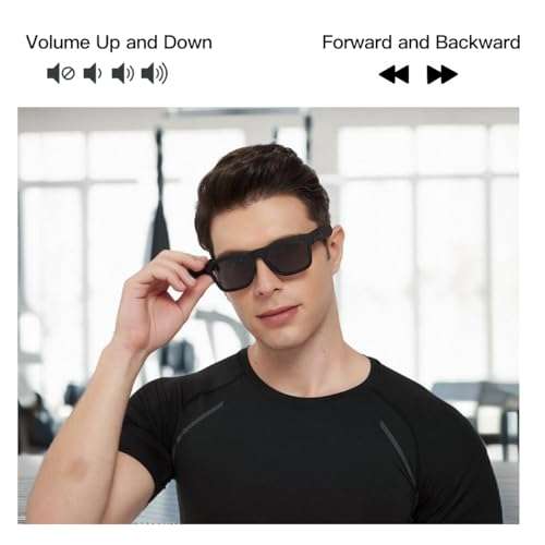 OhO sunshine Buy OhO Smart Glasses: Polarized Bluetooth Sunglasses with UV Protection & Voice Control - Unisex Grey Lens - View 3 of 5