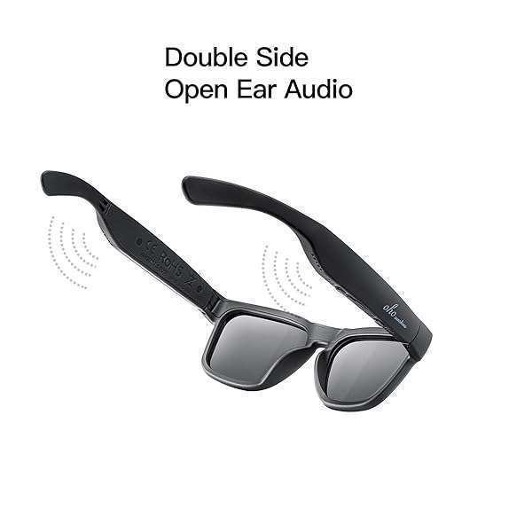 OhO sunshine Buy OhO Smart Glasses: Polarized Bluetooth Sunglasses with UV Protection & Voice Control - Unisex Grey Lens - View 4 of 5