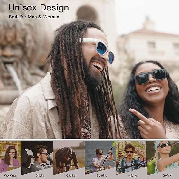 OhO sunshine Buy OhO Smart Glasses: Polarized Bluetooth Sunglasses with UV Protection & Voice Control - Unisex Grey Lens - View 5 of 5