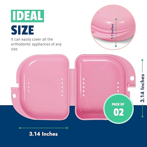 Mrs. Odonto Mrs Odonto Retainer Cases Pack of 4 Odorless Ventilated Hygienic Mouth Guard Cases for Braces Aligners in Bluish Black Pink Purple - View 4 of 9