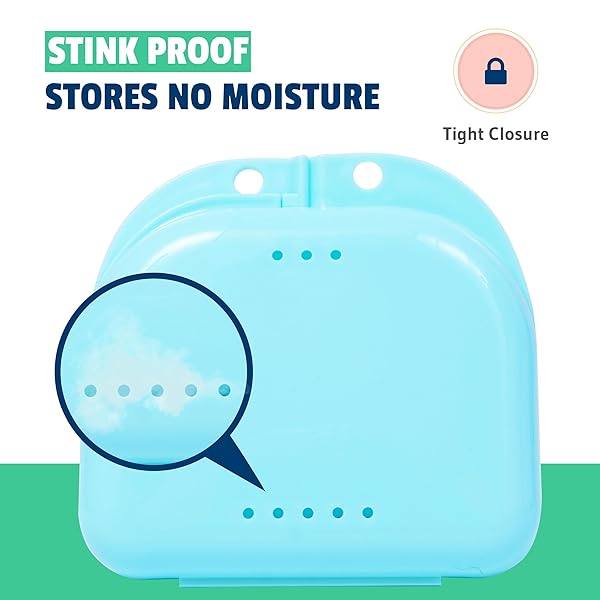 Mrs. Odonto Mrs Odonto Retainer Cases Pack of 4 Odorless Ventilated Hygienic Mouth Guard Cases for Braces Aligners in Bluish Black Pink Purple - View 6 of 9