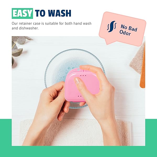 Mrs. Odonto Mrs Odonto Retainer Cases Pack of 4 Odorless Ventilated Hygienic Mouth Guard Cases for Braces Aligners in Bluish Black Pink Purple - View 8 of 9