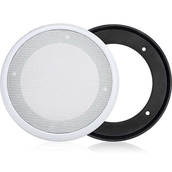 Facmogu Facmogu 2PCS 8in White Ceiling Speaker Covers - Round Metal Grille for Car & Home Audio Protection - View 5 of 10