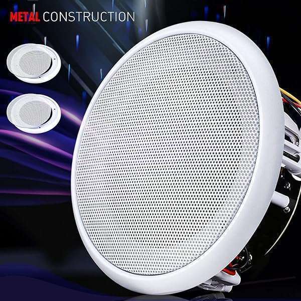 Facmogu Facmogu 2PCS 8in White Ceiling Speaker Covers - Round Metal Grille for Car & Home Audio Protection - View 6 of 10