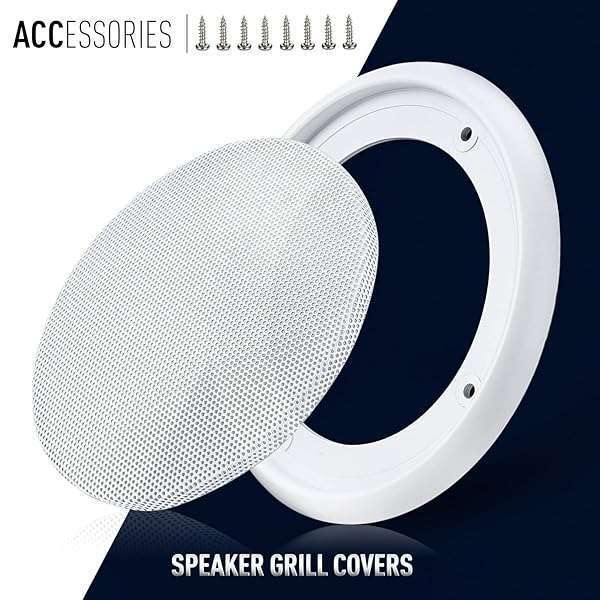 Facmogu Facmogu 2PCS 8in White Ceiling Speaker Covers - Round Metal Grille for Car & Home Audio Protection - View 7 of 10