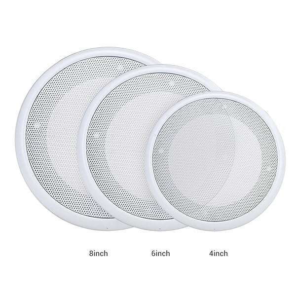 Facmogu Facmogu 2PCS 8in White Ceiling Speaker Covers - Round Metal Grille for Car & Home Audio Protection - View 10 of 10