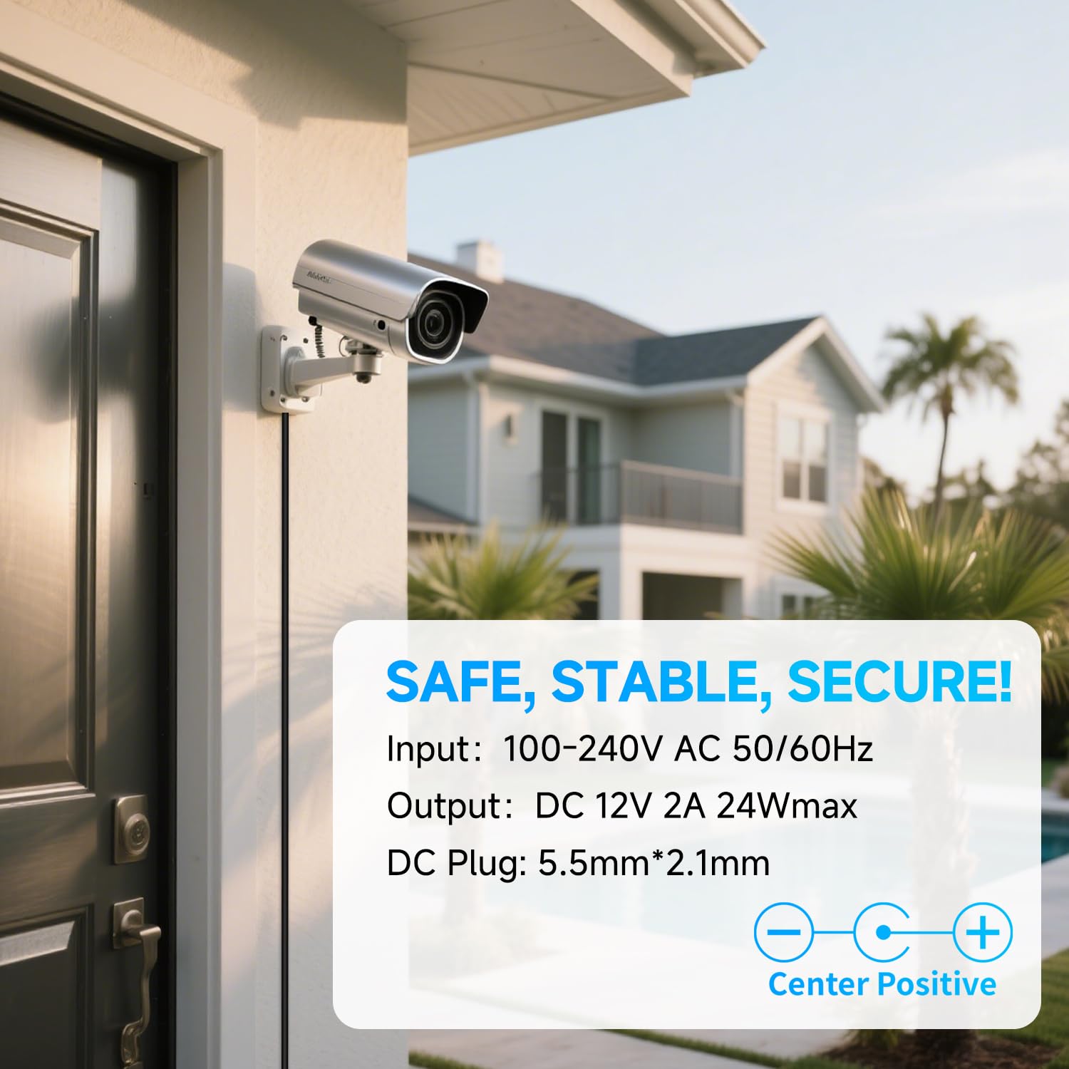 ANLINK ANLINK 2 Pack 12V 2A Power Adapter with 4-Way Splitter Cable for CCTV Security Camera and LED Strip Lights UL Listed and FCC Certified - View 9 of 9