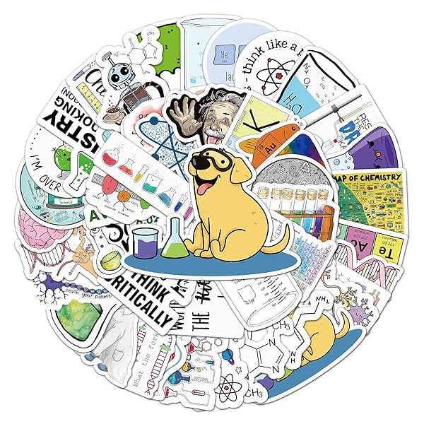 ZCGONG 50PCS Chemical Laboratory Equations Stickers for DIY Laptops Stationery Phone Cases Skateboards Gifts for Kids Birthday Party
