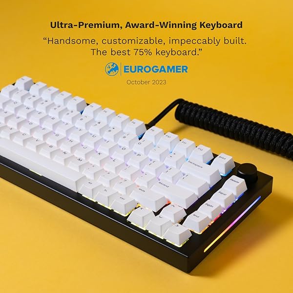 GLORIOUS Glorious GMMK PRO 75% Mechanical Keyboard: Customizable TKL, RGB, Fox Switches, Coiled Cable & PBT Keycaps - Perfect for Gamers! - View 4 of 11