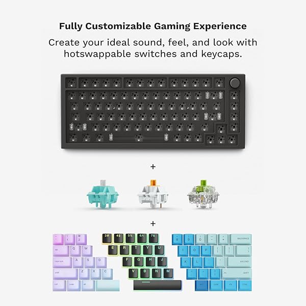 GLORIOUS Glorious GMMK PRO 75% Mechanical Keyboard: Customizable TKL, RGB, Fox Switches, Coiled Cable & PBT Keycaps - Perfect for Gamers! - View 5 of 11