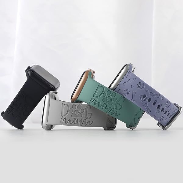 REALSIGN Floral Engraved Silicone Bands for Apple Watch 38mm 40mm 41mm - Stylish Sport Straps for Men & Women - View 7 of 9