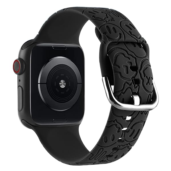 REALSIGN Spooky Halloween Ghost Silicone Bands for Apple Watch 38mm 40mm 41mm - Skull Pattern Sport Strap for Men & Women - View 4 of 8