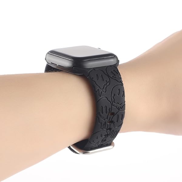 REALSIGN Spooky Halloween Ghost Silicone Bands for Apple Watch 38mm 40mm 41mm - Skull Pattern Sport Strap for Men & Women - View 8 of 8